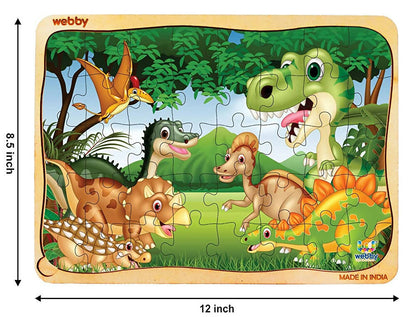 Webby Dinosaurs in Jungle Wooden Jigsaw Puzzle-40 Pcs - Distacart