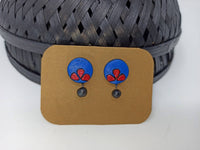 Thumbnail for Terracotta Button Studs-Blue