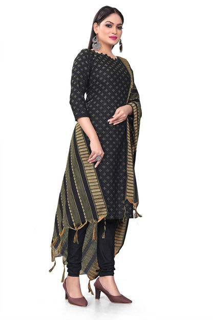 Blue Cotton Jacquard Woven Unstitched Dress Material - Amara - Distacart