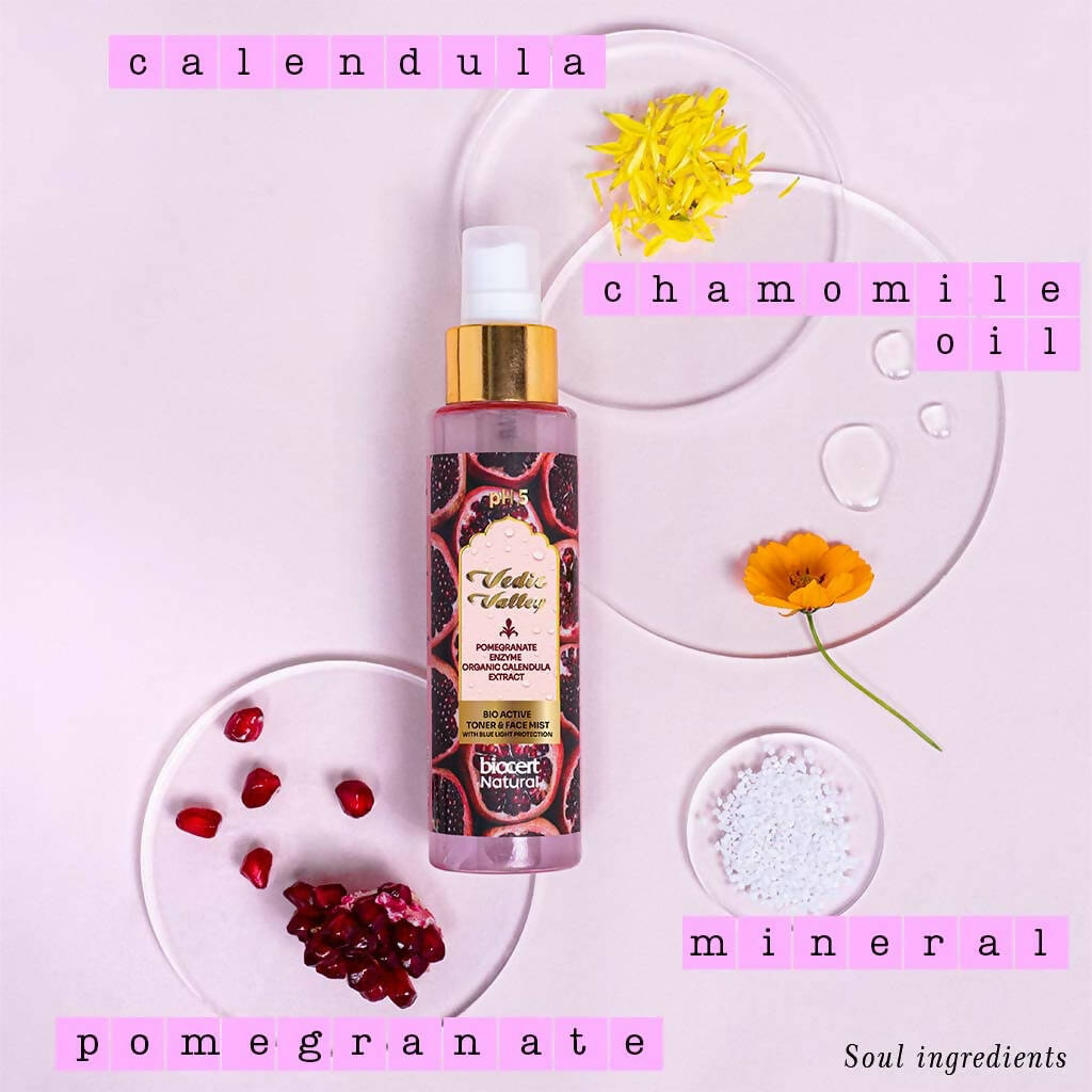 Vedic Valley Face Mist & Toner With Blue Light Filters Pomegranate - Distacart