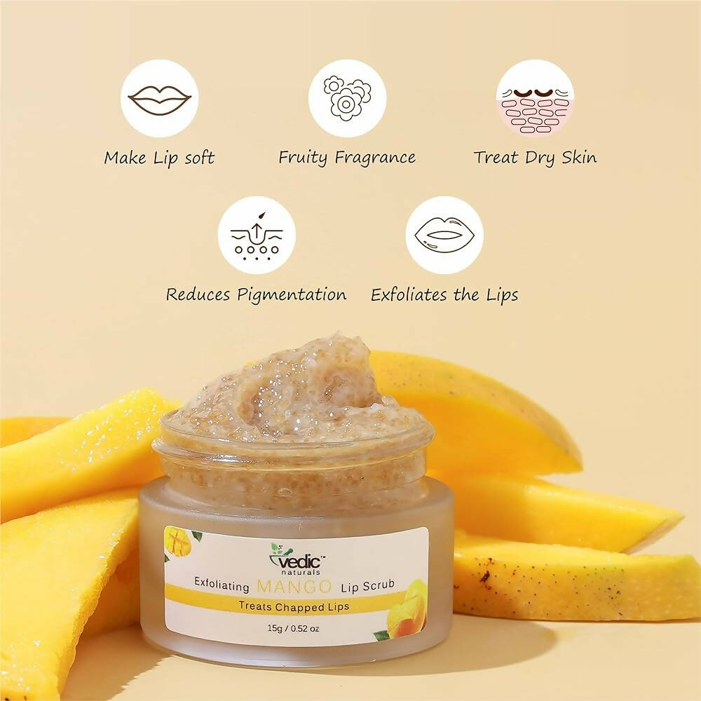 Vedic Naturals Exfoliating Mango Lip Scrub - Distacart