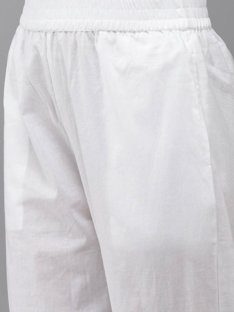 Yufta Women Blue And White Kurta with Trouser Set