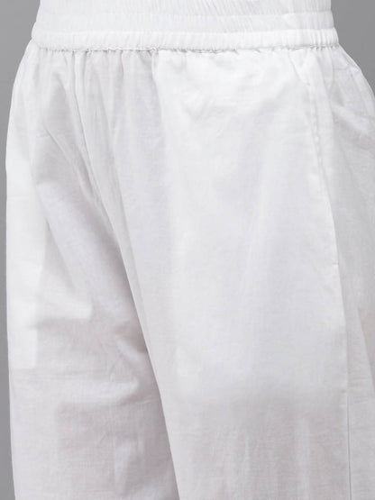 Yufta Women Blue And White Kurta with Trouser Set