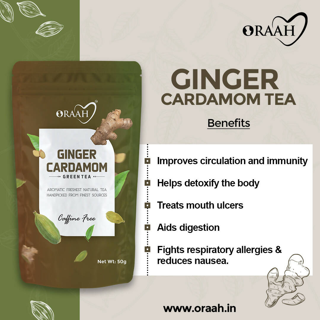 Oraah Ginger Cardamom Green Tea - Distacart