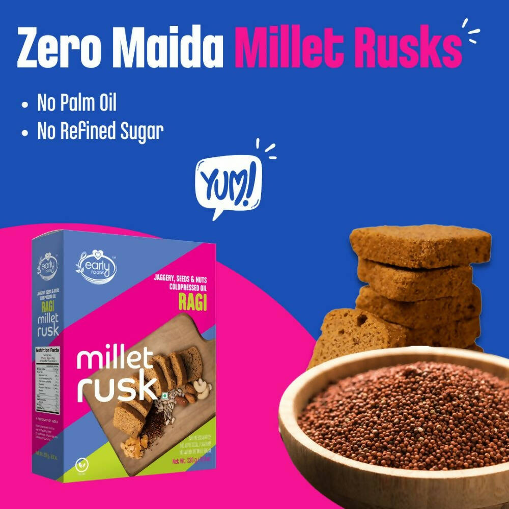 Early Foods Ragi Millet Rusk - Distacart