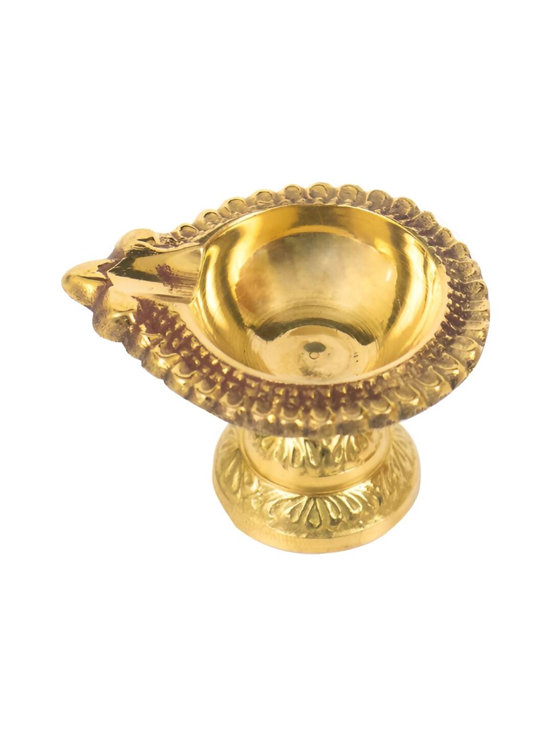 Spillbox Gold-Toned Brass Laksmi Kuber Diyas Stand Pooja Essential - Distacart