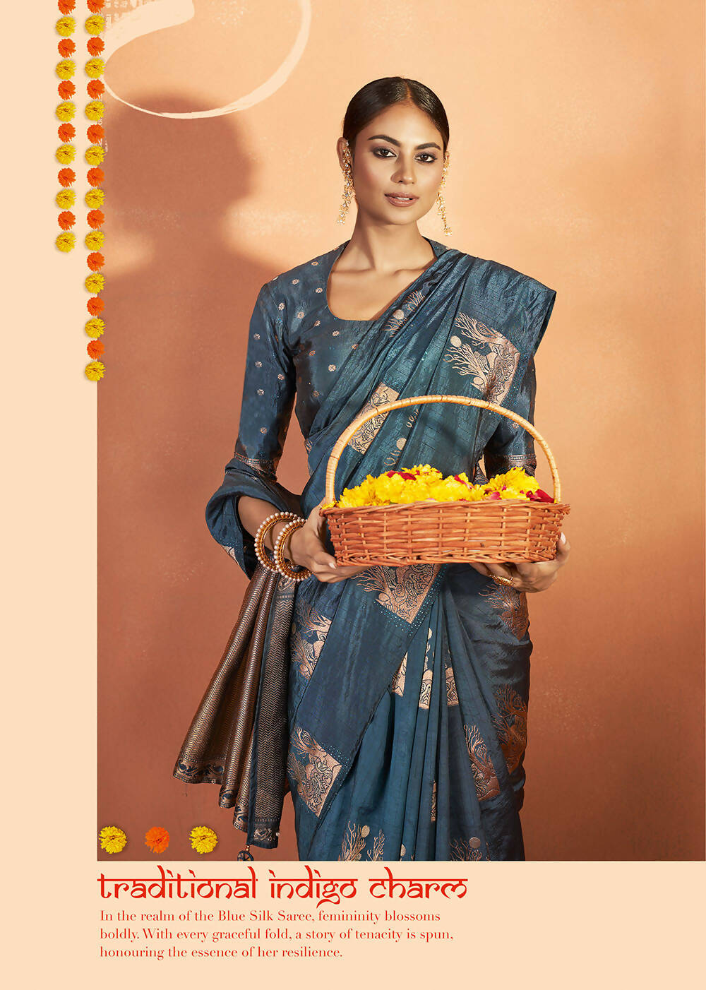 Teal Tusser Silk Woven Design Saree With Unstitched Blouse Piece - Norita Royal Pradha - Distacart