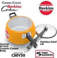 Thumbnail for Hawkins Ceramic Coated Contura 5 L Pressure Cooker (CMY50) - Distacart