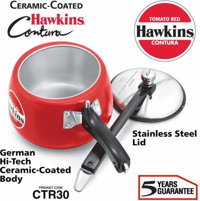 Hawkins Ceramic Coated Contura 3 L Pressure Cooker (CTR30) - Distacart