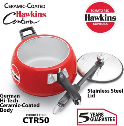 Hawkins Ceramic Coated Contura 5 L Pressure Cooker (CTR50) - Distacart