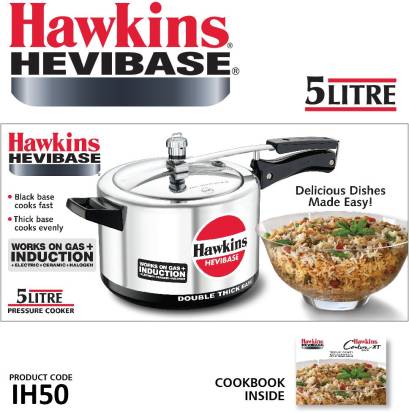 Hawkins Hevibase 5 L Induction Bottom Pressure Cooker (IH50) - Distacart