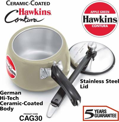 Hawkins Ceramic Coated Contura 3 L Pressure Cooker (CAG30) - Distacart