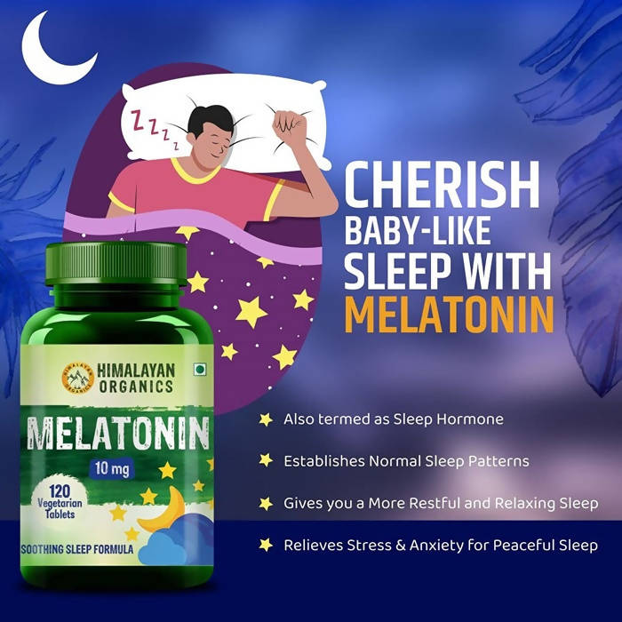 Himalayan Organics Melatonin 10 mg, Soothing Sleep Formula: 120 Vegetarian Tablets online