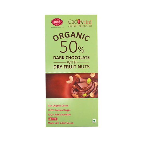 Cocoatini Organic 50% Dark Chocolate with Dry Fruit Nuts - Distacart