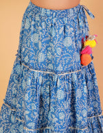 Thumbnail for Lil Drama Girls Choli Ghaghra With Dupatta Set - Blue - Distacart