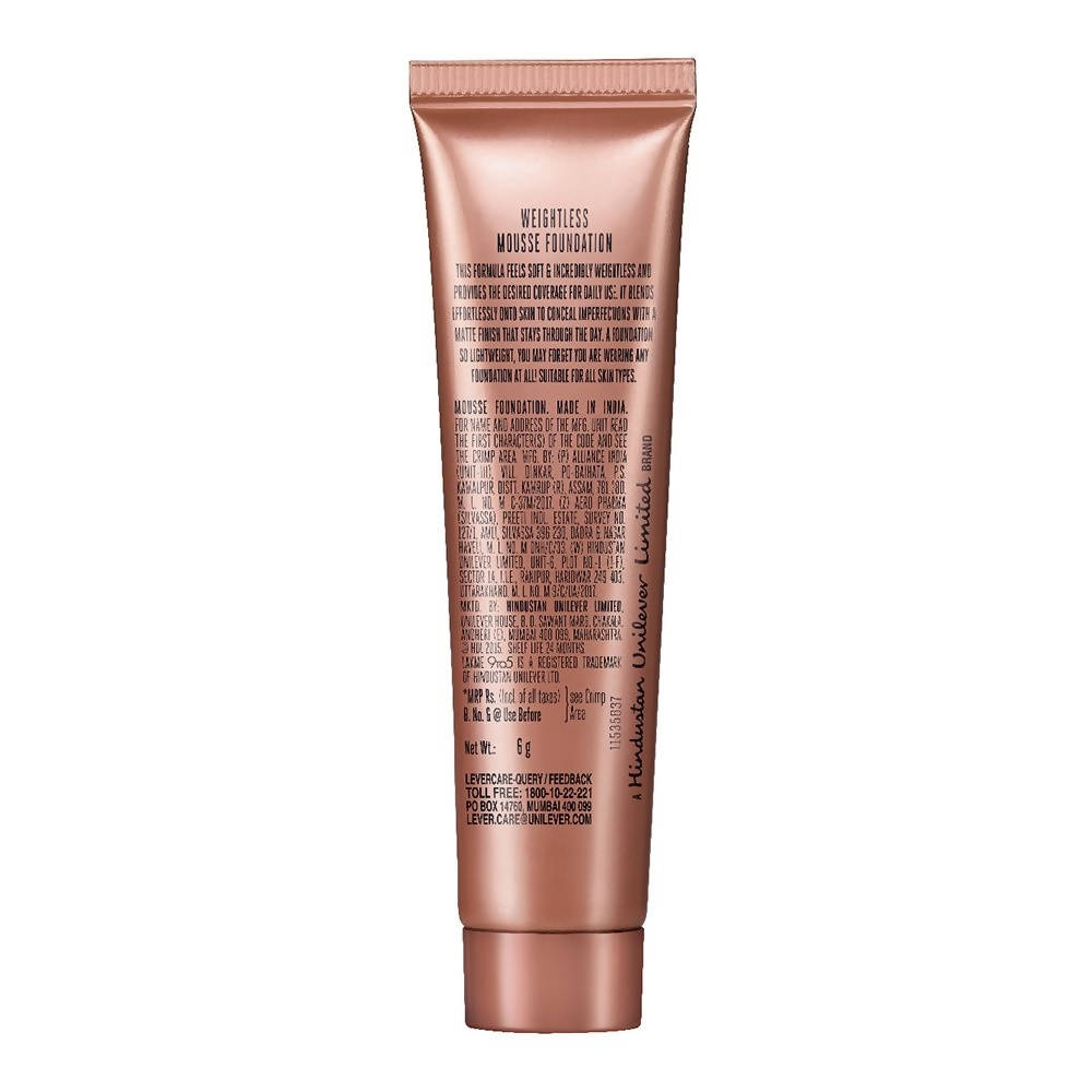 Lakme 9 to 5 Weightless Mousse Foundation - Rose Ivory - Distacart