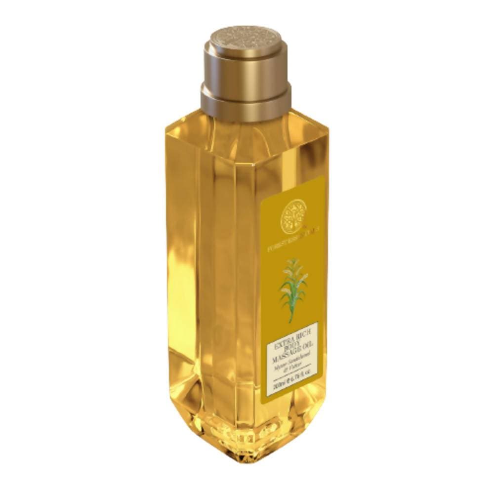 Forest Essentials Extra Rich Body Massage Oil Mysore Sandalwood & Vetiver - Distacart