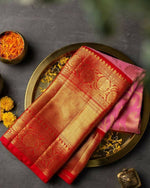 Thumbnail for DEIANA'S Beautiful Golden Jari with New Design Soft Lichi Silk Saree - Pink - Distacart
