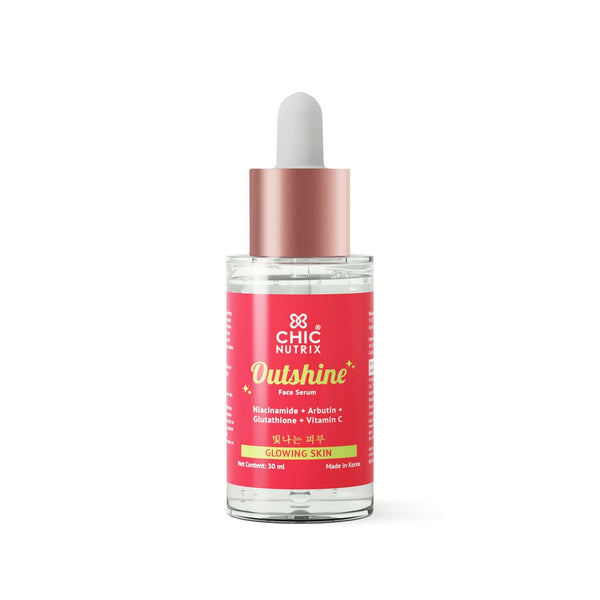 Chicnutrix Outshine Face Serum - Niacinamide + Vitamin C + Glutathione + Arbutin - Glowing Skin - Distacart