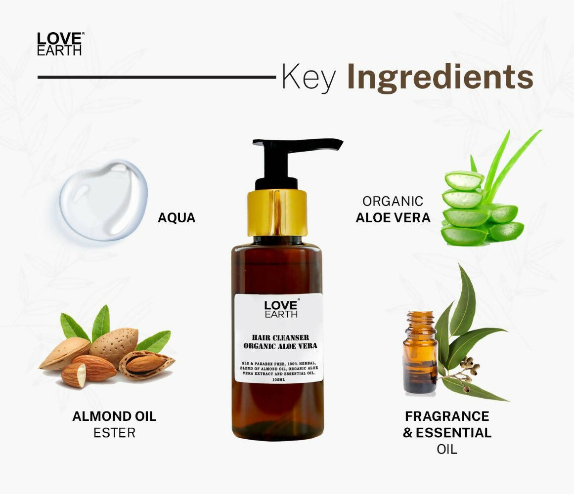 Love Earth Hair Cleanser with Organic Aloe Vera - Distacart