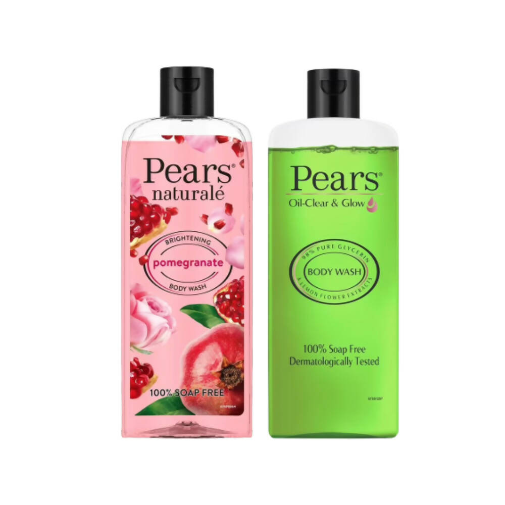 Pears Oil Clear & Glow And Naturale Brightening Pomegranate Body Wash Combo - Distacart