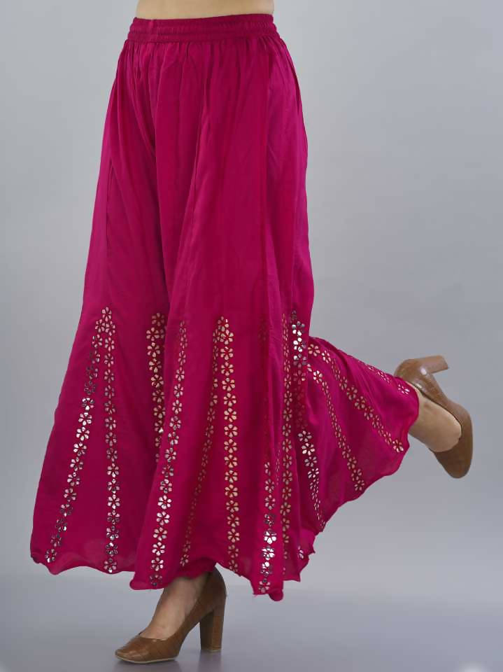 Mominos Fashion Dark Pink Mirror Palazzo