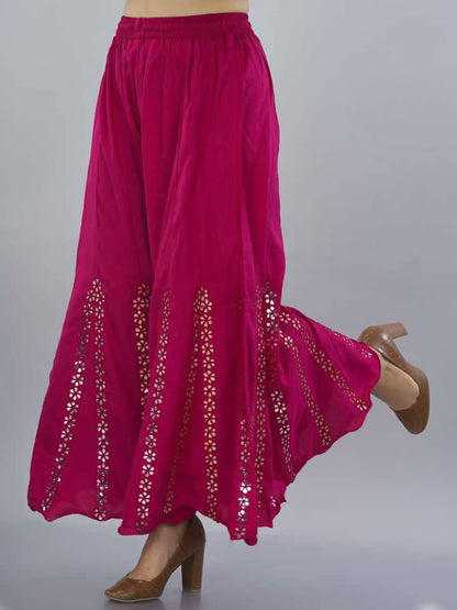 Mominos Fashion Dark Pink Mirror Palazzo
