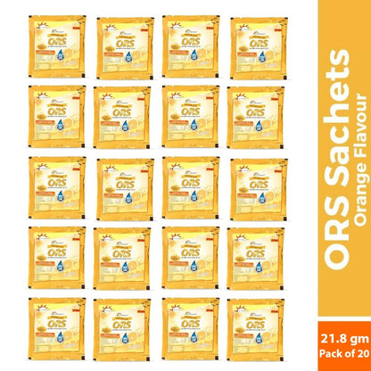 Dr. Morepen ORS Powder Sachets, Liquid Hydration Drink - Orange Flavour - Distacart