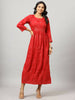 Juniper Women's Red Festive Printed Flared Dress - Distacart