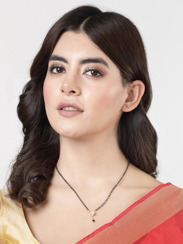 NVR Women Ethnic Gold-Plated Beaded Mangalsutra With Ad Stone - Distacart