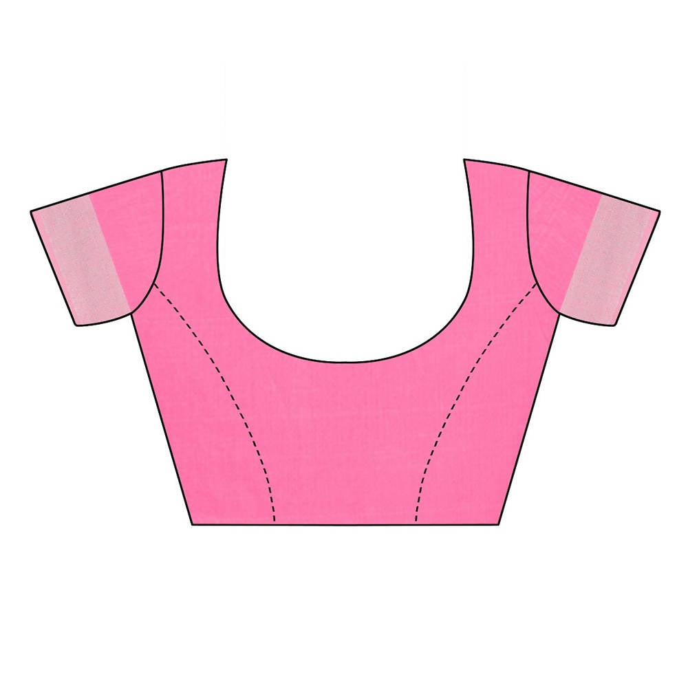 Vamika Light Pink Linen Jari Border Saree