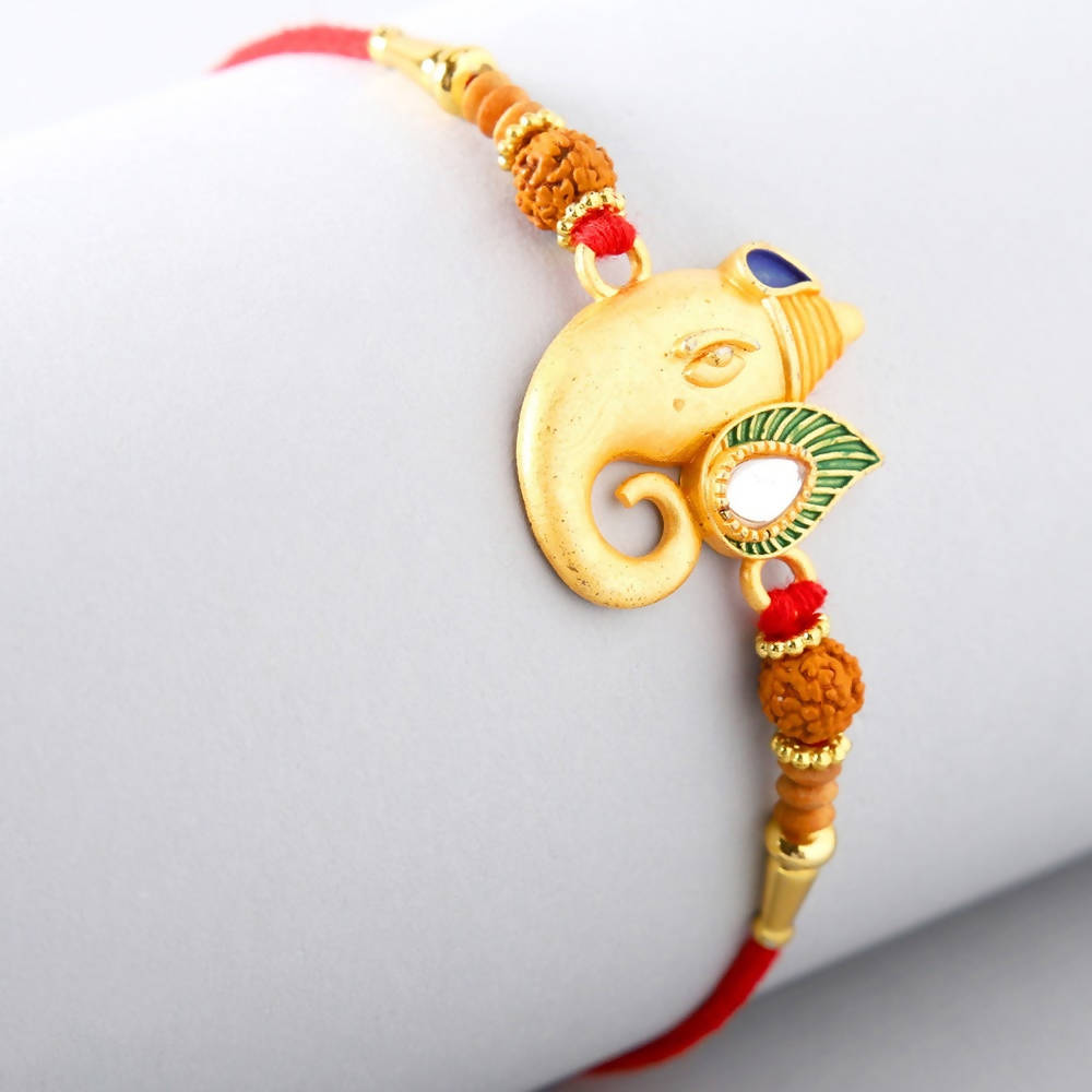 Spiritual Lord Ganesha Rakhi & Healthy Almonds - Distacart