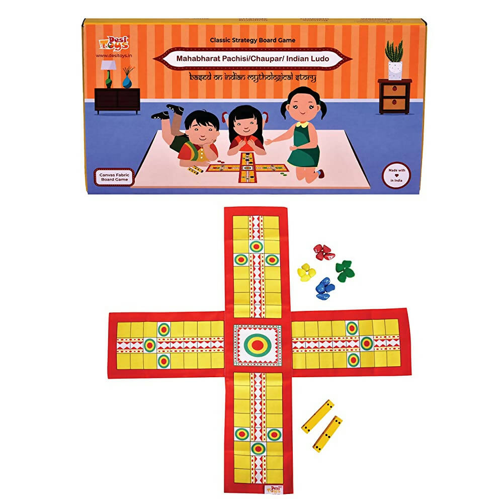 Desi Toys Mahabharat Pachisi/Chaupar/Chopad/Chaupad/Indian Ludo, Classic Strategy Board Game - Distacart