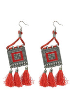 Thumbnail for Mominos Fashion Johar Kamal Oxidised Silver-Plated Brass Finish Tassel Work Handicraft Choker For Women (Multi) - Distacart