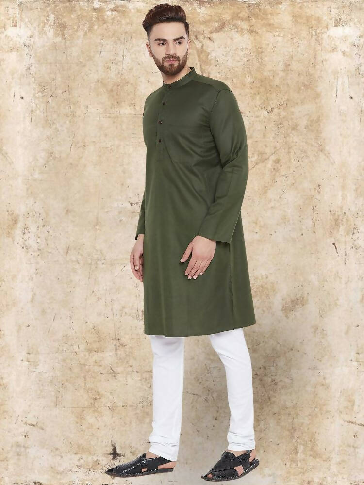 Even Apparels Pure Cotton Green Kurta - Green - Distacart