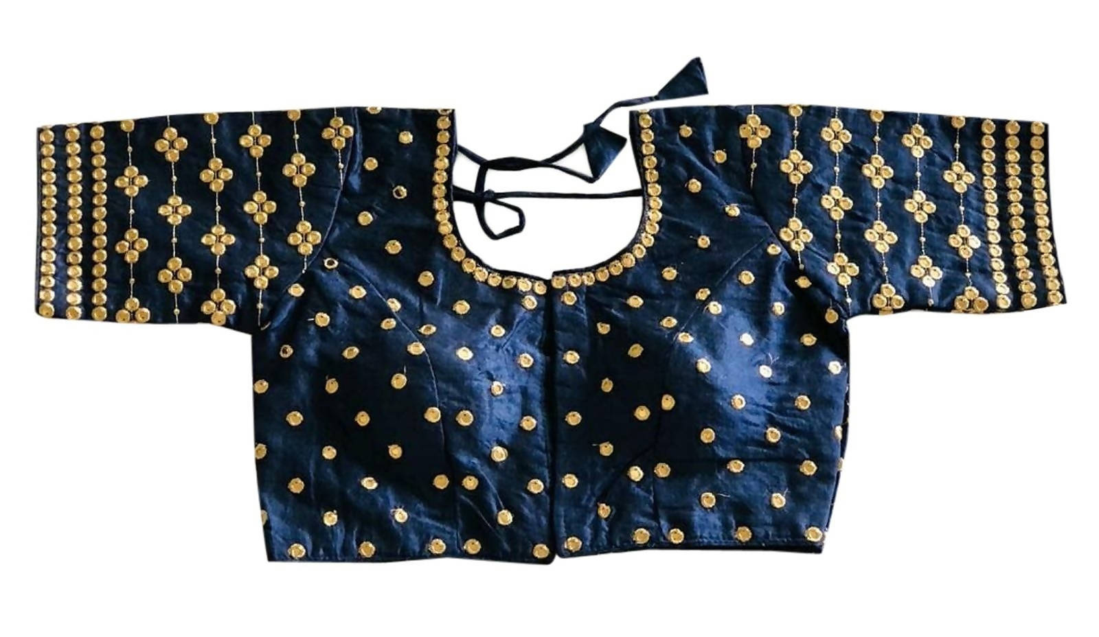 Vamika Navy Blue Banglori Silk Embroidery Blouse - Distacart