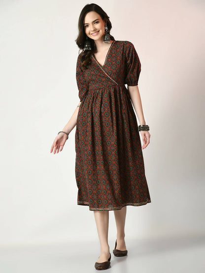Myshka Women's Multi Empire Printed Dress - Distacart