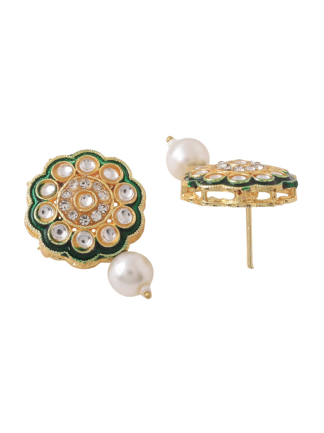 NVR Women Gold Plated Kundan Studded Jewellery Set - Distacart
