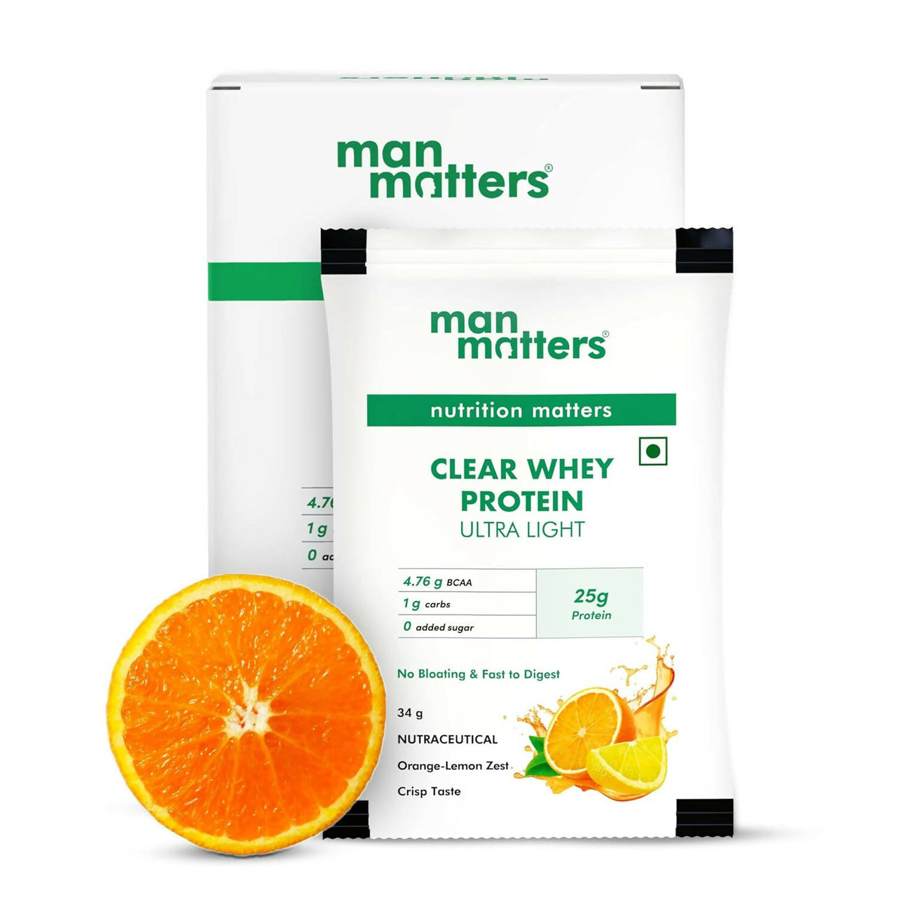 Man Matters Clear Whey Protein Powder - Orange Flavor - Distacart