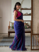Thumbnail for Suta Purple Woven Design Pure Cotton Saree - Distacart