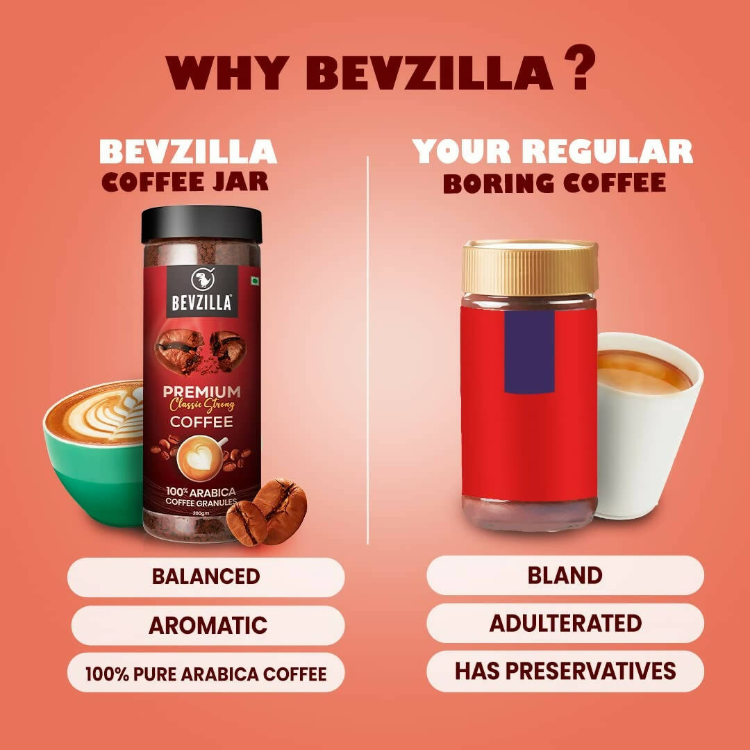 Bevzilla 100% Arabica Instant Classic Strong Coffee Powder - Distacart