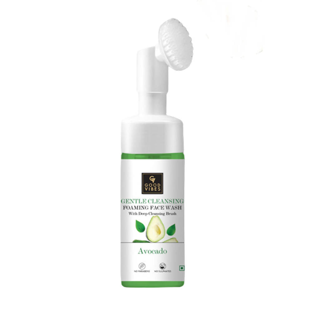 Good Vibes Avocado Gentle Cleansing Foaming Face Wash With Deep Cleansing Brush