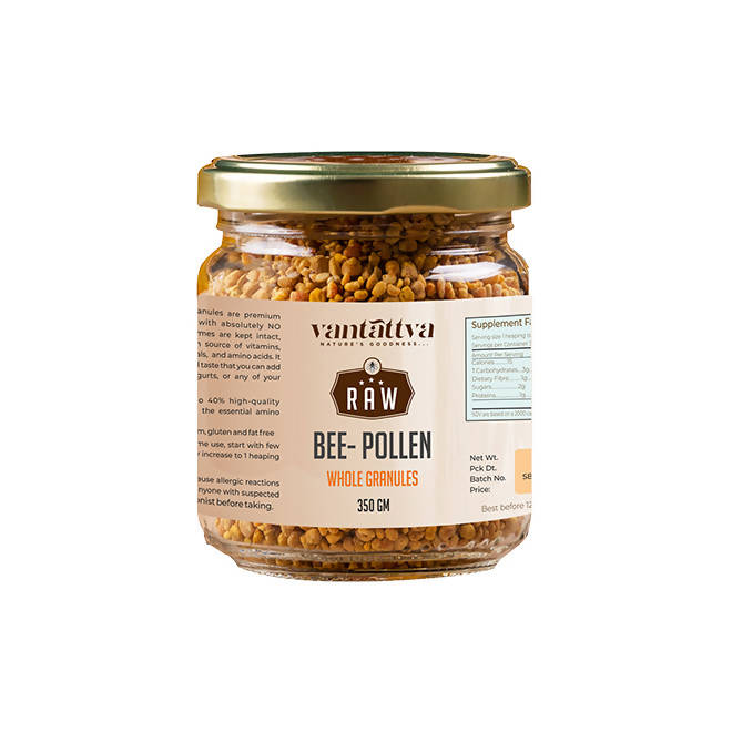 Vantattva Nature's Goodness Raw Bee Pollen Whole Granules - Distacart