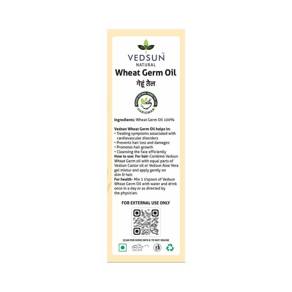 Vedsun Naturals Wheat Germ Essential Oil Pure & Organic for Skin - Distacart