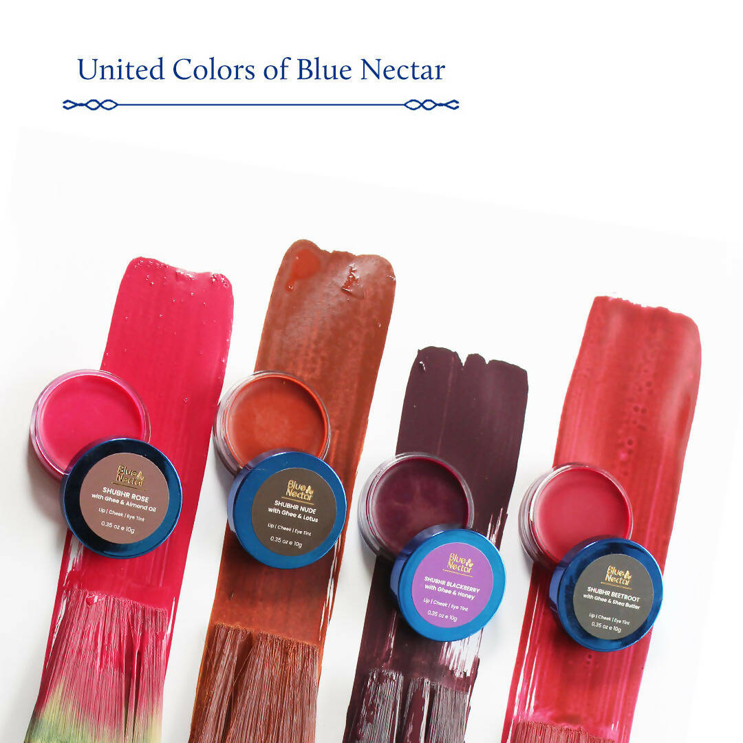 Blue Nectar Shubhr Beetroot Lip, Cheek & Eye Tint with Ghee & Almond Oil - Distacart