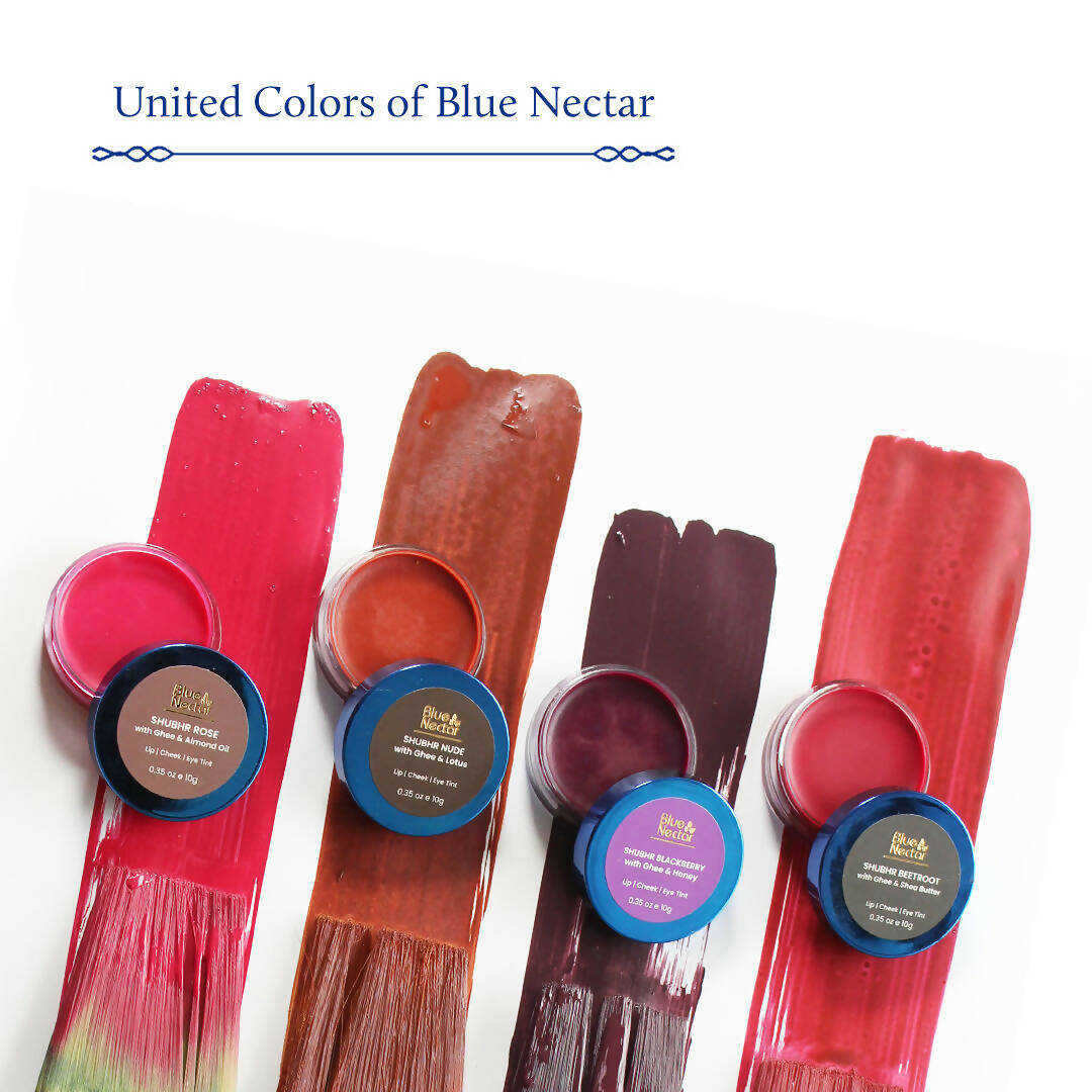Blue Nectar Shubhr Beetroot Lip, Cheek & Eye Tint with Ghee & Almond Oil - Distacart