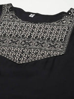 Thumbnail for Yufta Women Black Solid Kurta with Trousers & With Dupatta