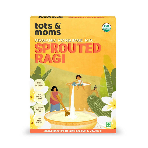 Tots and Moms Organic Sprouted Ragi Porridge Mix - Distacart