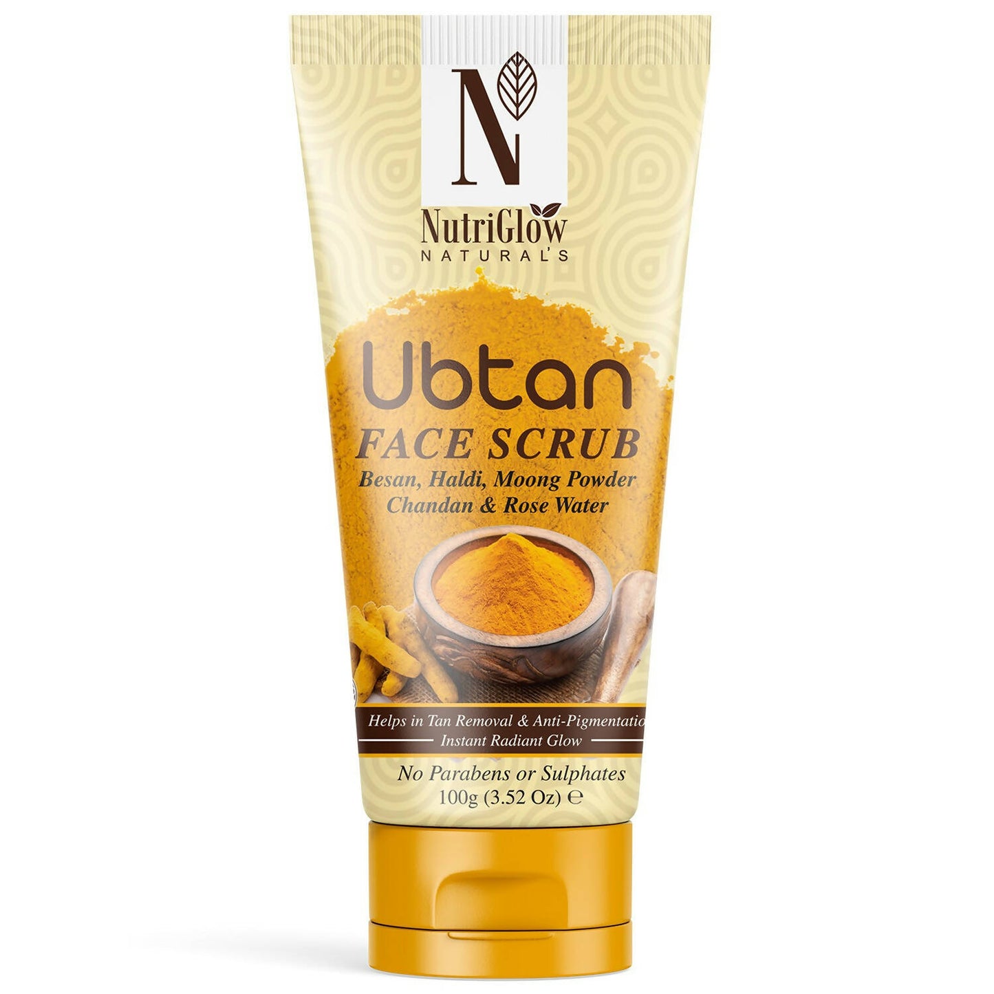 NutriGlow NATURAL'S Ubtan Face & Body Scrub with Besan, Moong Powder - Distacart