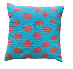 Thumbnail for The Decor Nook Turquoise Blue Base With Red Circles Print Cushion Cover - Distacart